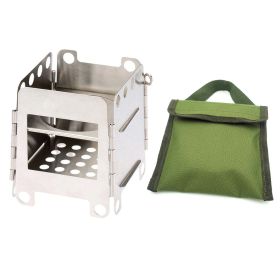 Camping Wood Stove; Portable Outdoor Folding Picnic Grill