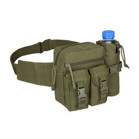 Tactical Waist Bag Denim Waist pack With Water Bottle Holder (Color: Army Green)