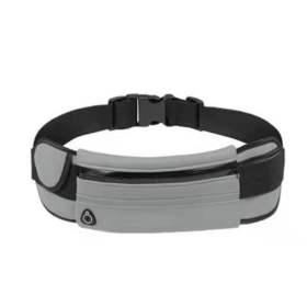Unisex Portable Waist Bag; Canvas Outdoor Phone Holder; Waterproof Belt Bag; Fitness Sport Accessories For Running And Jogging (Color: grey)
