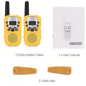 2pc Multifunctional Portable Kids Walkie Talkie With LED Backlight (Color: 2pcs Yellow)