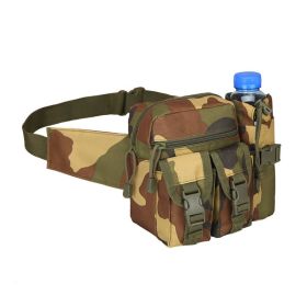 Tactical Waist Bag Denim Waist pack With Water Bottle Holder (Color: Jungle Camouflage)